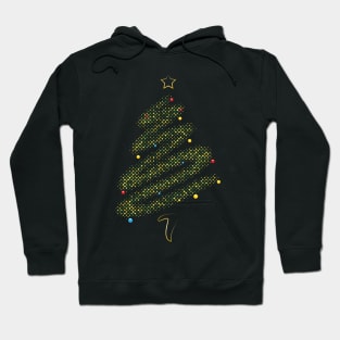 Modern Xmas Tree Gold - Stylish Halftone Christmas Tree Hoodie